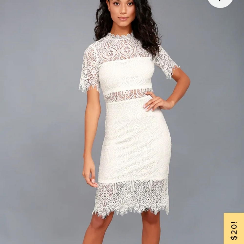 Remarkable white lace dress Lulus